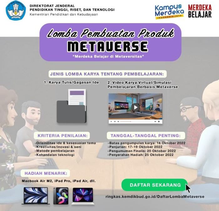 Announcement of the Metaverse Product Development Competition of the Directorate General of Higher Education, Research and Technology